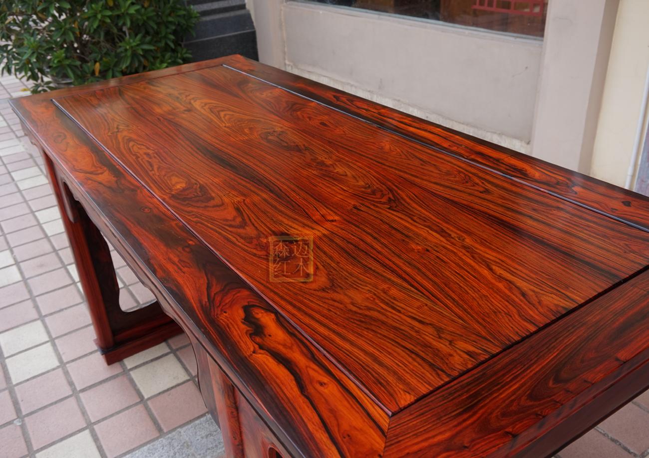 老挝大红酸枝画案条案交趾黄檀办公桌加厚面板条案