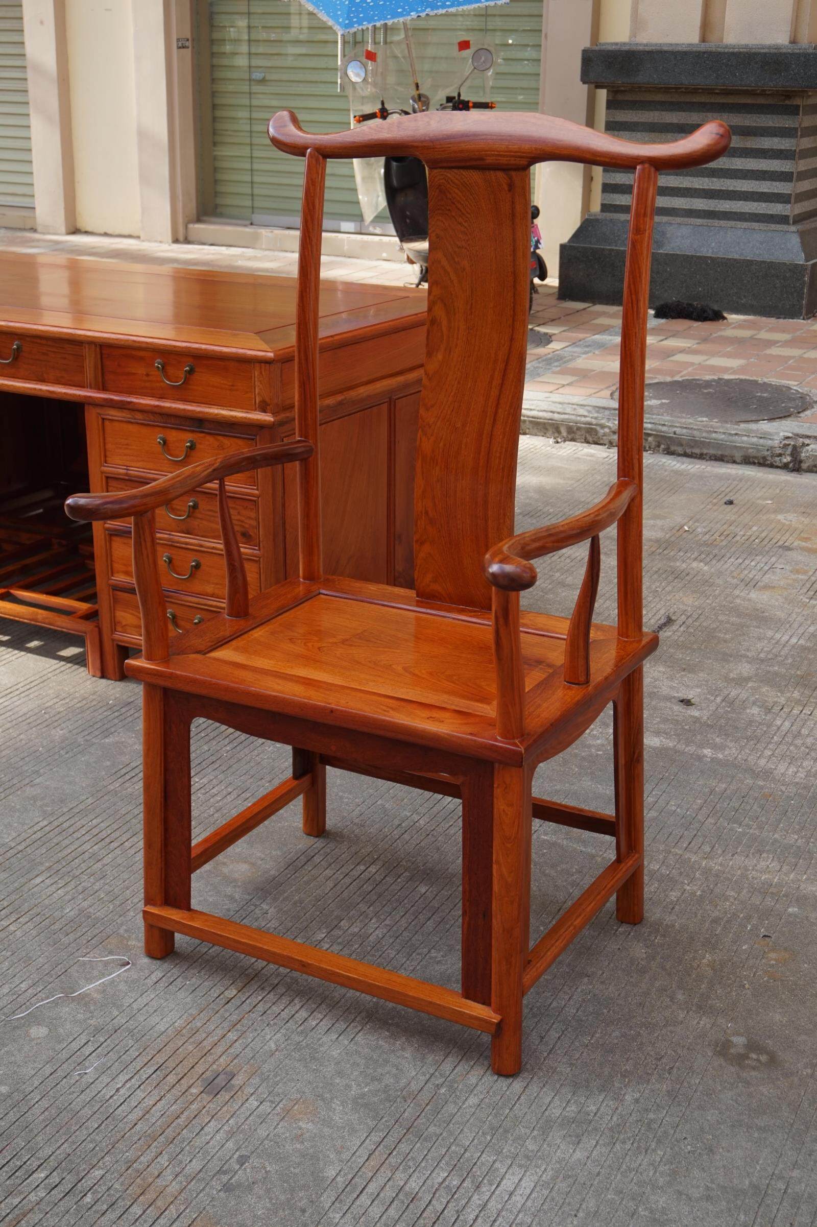 缅甸花梨红木办公桌大果紫檀书桌加厚独板电脑桌电脑桌