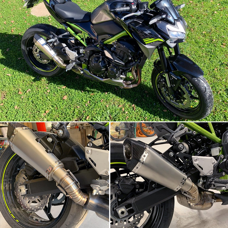 z900排气管摩托车机车改装ninja中段全段ar碳纤维摩托车排气管