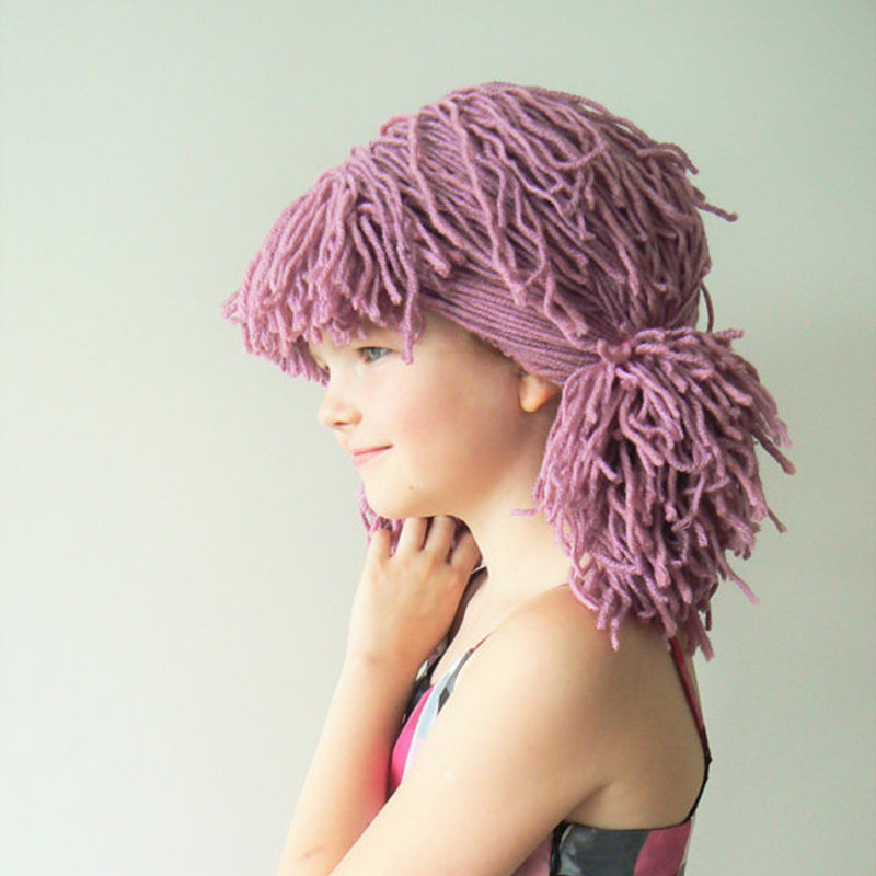 帽子手工编织织女秋冬毛线头发搞怪个性针织帽子