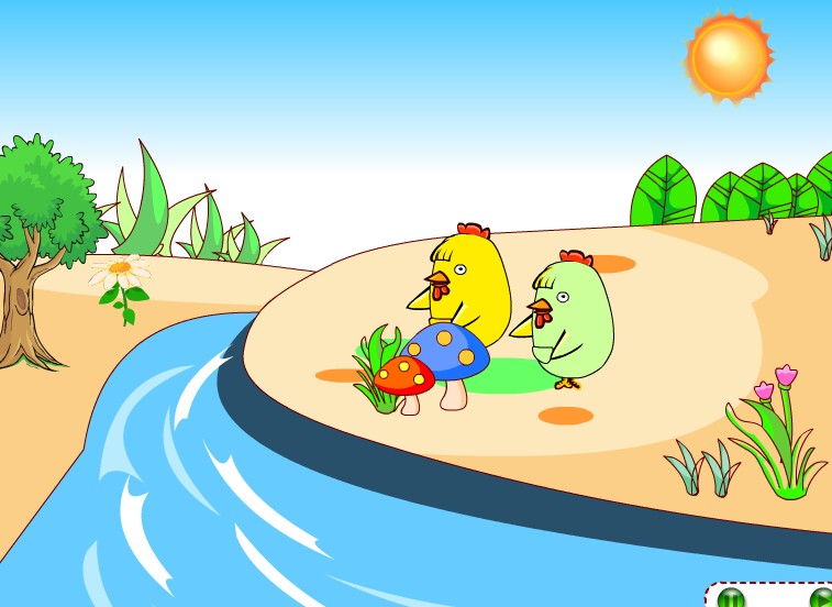 flash课件制作幼儿园课件公开开课幼儿小班小鸡过河小鸡flash