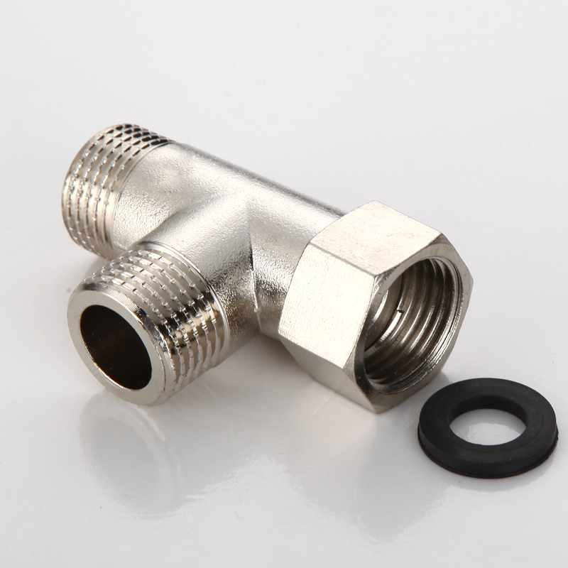 加厚4分内外丝活接三通燃气管热水器铜配件分水器活弯头水管接头