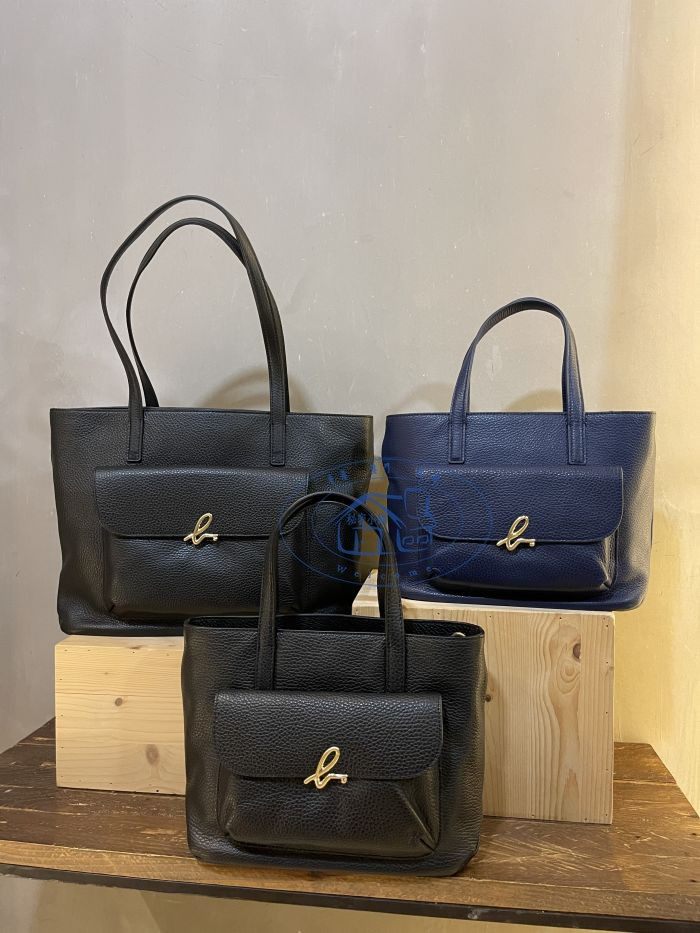 香港專櫃代agnesb.blogo搭扣真皮女款手提斜跨通用款女包