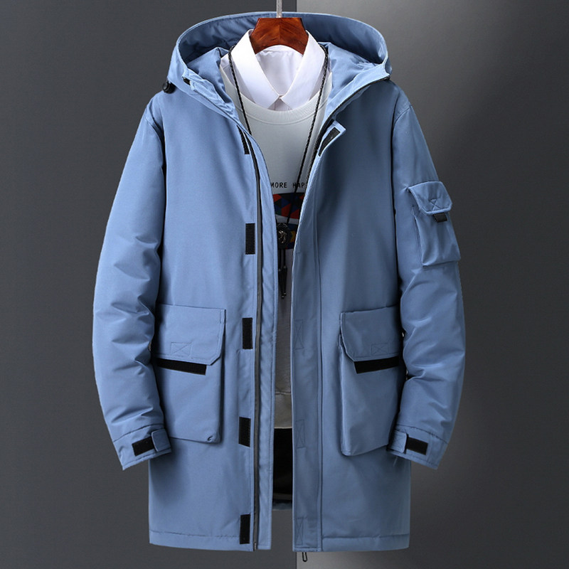 羽绒服中长工装外套冬季加厚保暖冬装情侣时尚羽绒服