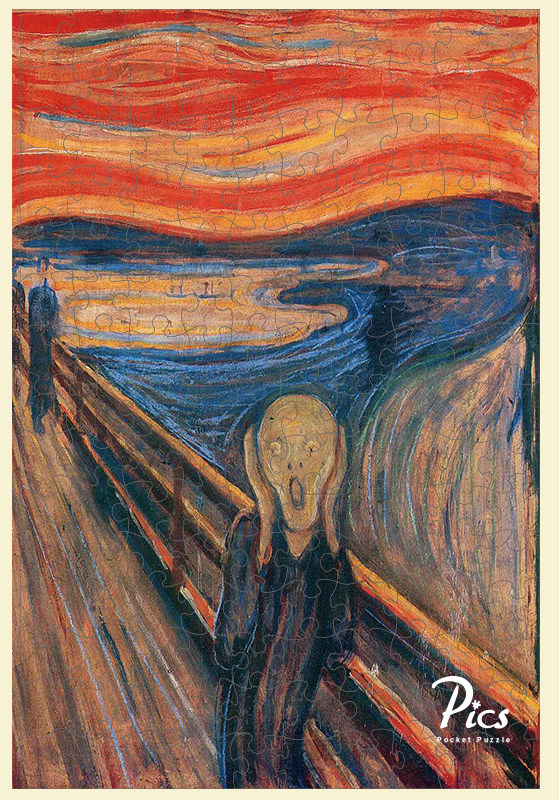 pics口袋试管迷你拼图mini名画蒙克呐喊成人拼图
