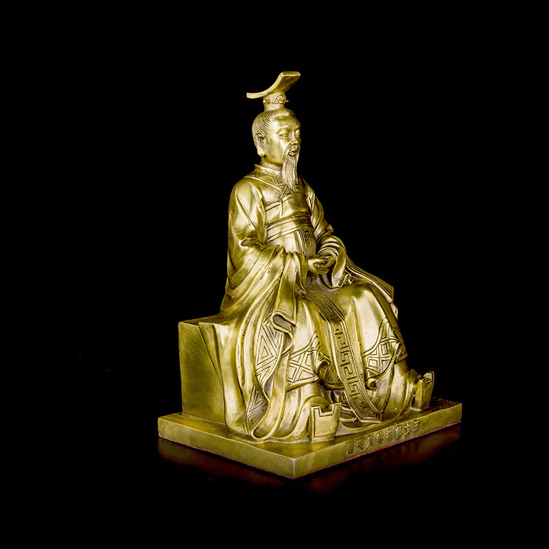周文王铜像后天八卦祖师周易六十四卦文王姬昌铜神像风水用品铜器