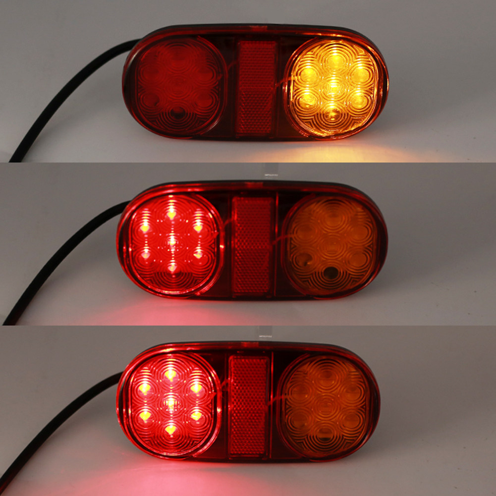 挂车14led椭圆汽车货车拖车尾灯刹车转向总成防追尾灯