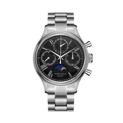 中国原创pierre paulin月相日历机械表男手动机械表计时码表复杂