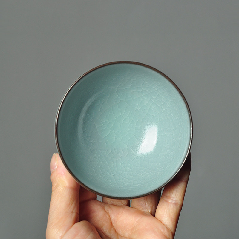 谢良旺手工仿宋官窑主人青瓷功夫功夫茶茶具普洱茶茶杯