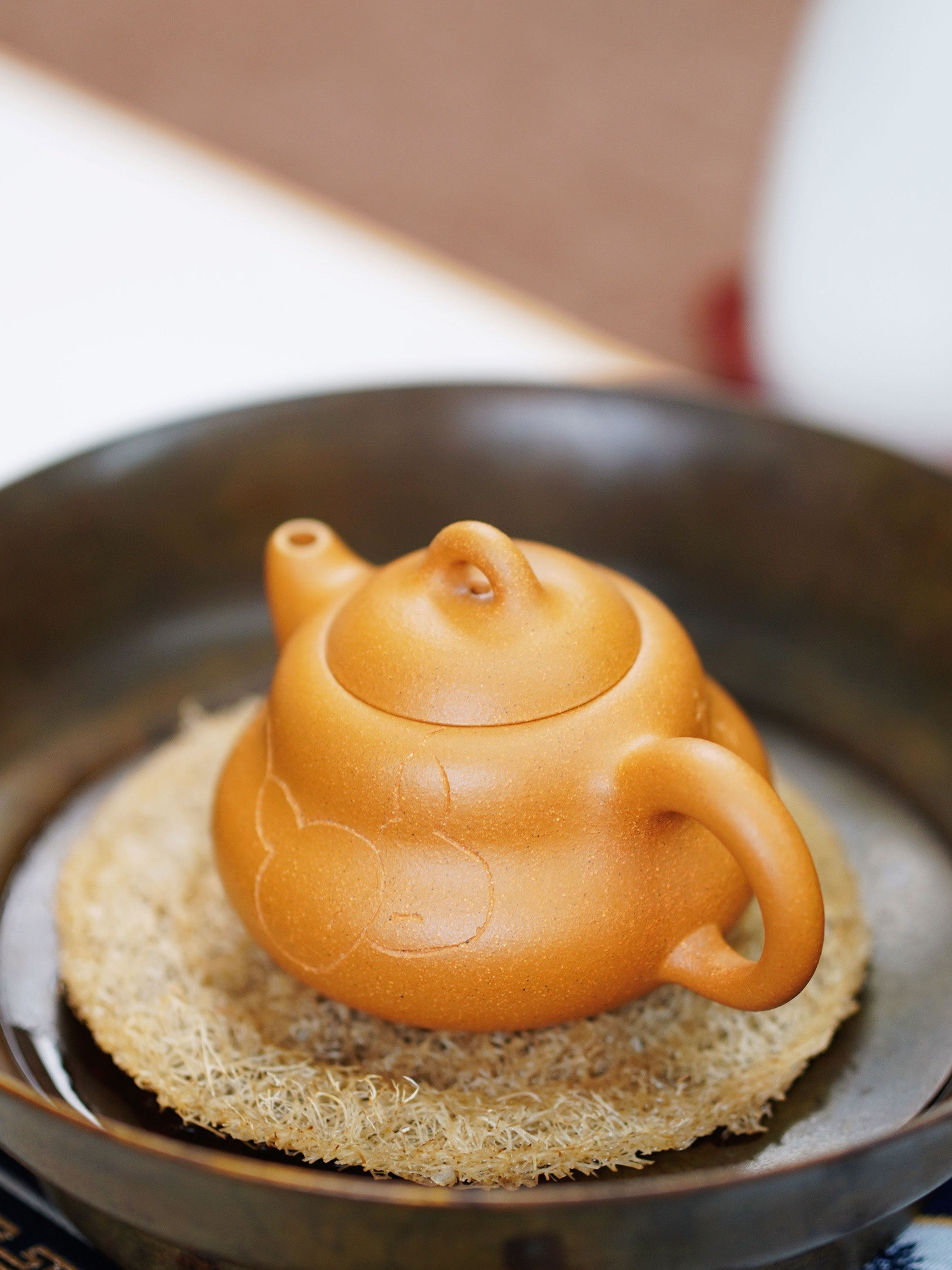 宜兴宜兴紫砂紫砂壶手工作品高工卢宁刚葫芦蟹黄段泥茶壶