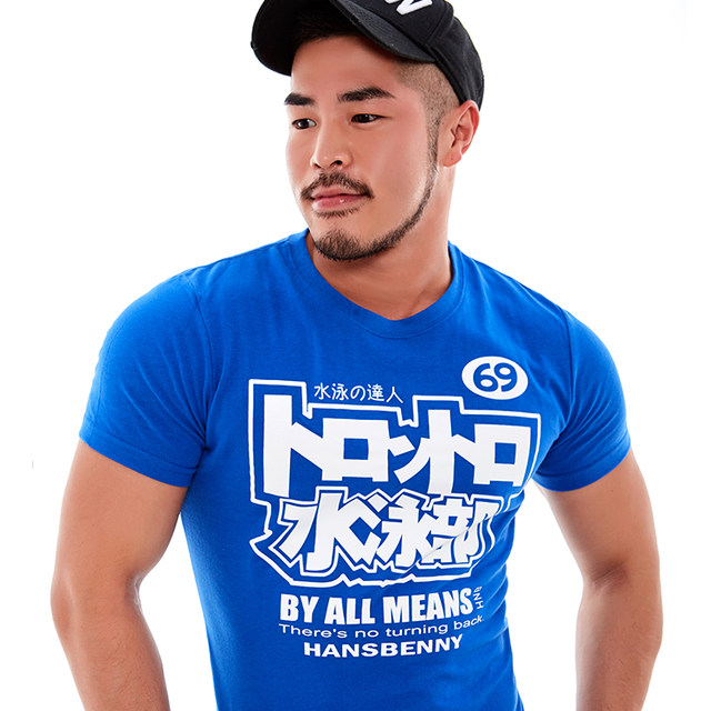 HANSBENNY water swimming T-shirt men Summer new round neck short sleeve cotton T-shirt Fitness Japanese HANSBENNY water swimming T-shirt men Summer new round neck short sleeve cotton T-shirt Fitness Japanese