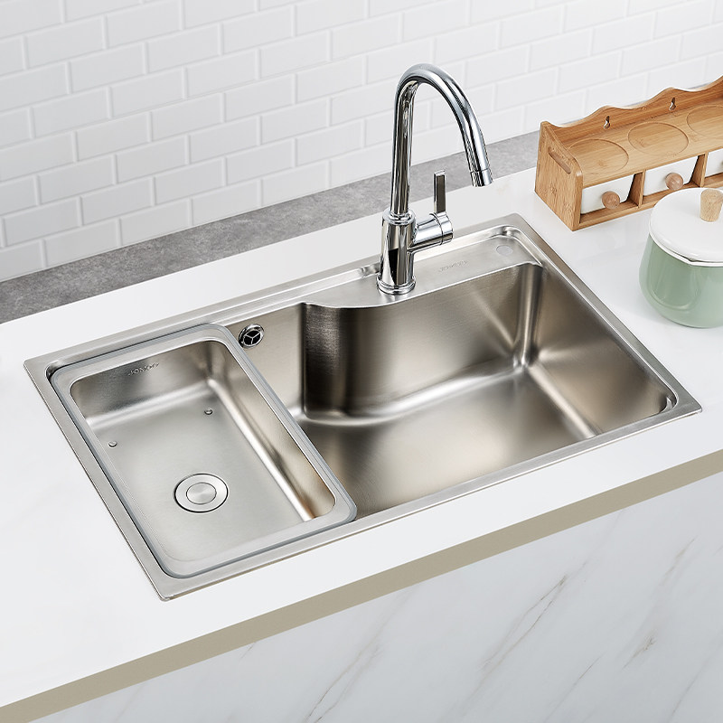 水槽九牧厨房不锈钢双槽家用洗菜菜盆水池洗碗水槽套餐