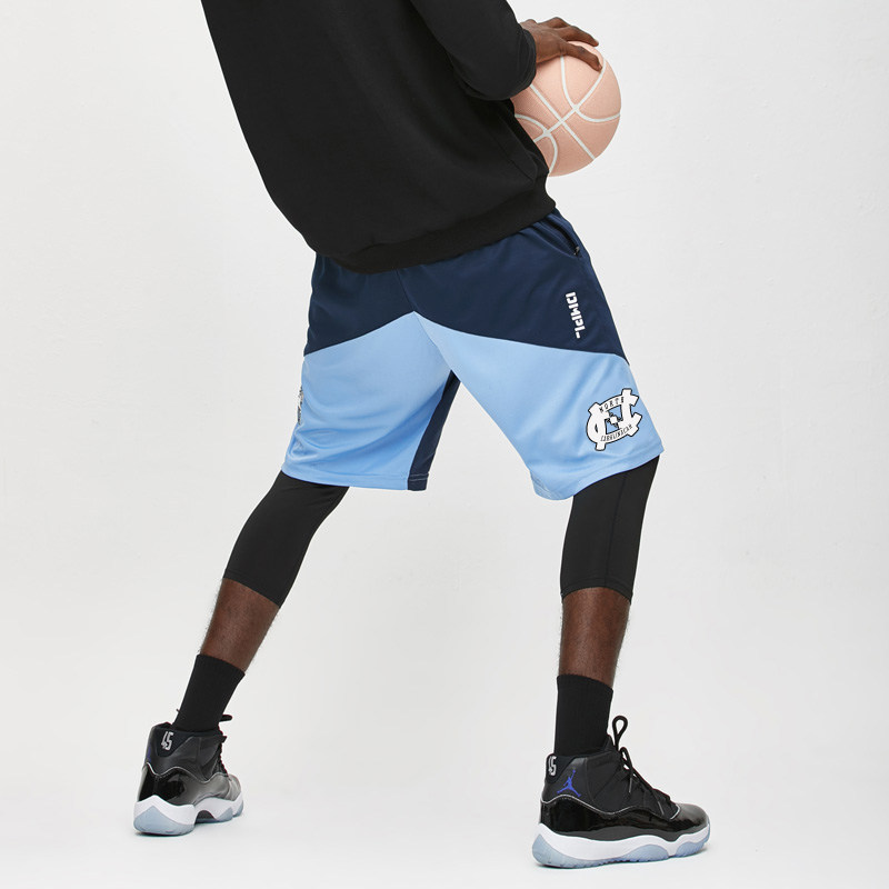 ncaa美式篮球裤男运动短裤北卡蓝大学生比赛训练运动中长裤短裤