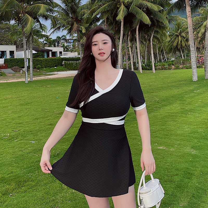 泳衣女大码mm200斤显瘦遮分体裙式学生性感ins分体泳衣