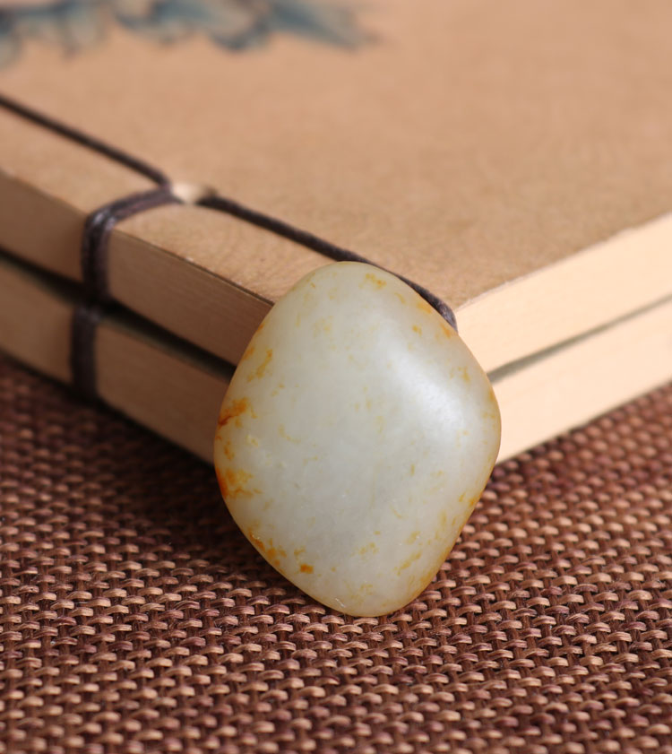 正宗新疆和田玉洒红皮白玉籽料原石吊坠天然红沁皮真皮小玩籽保真