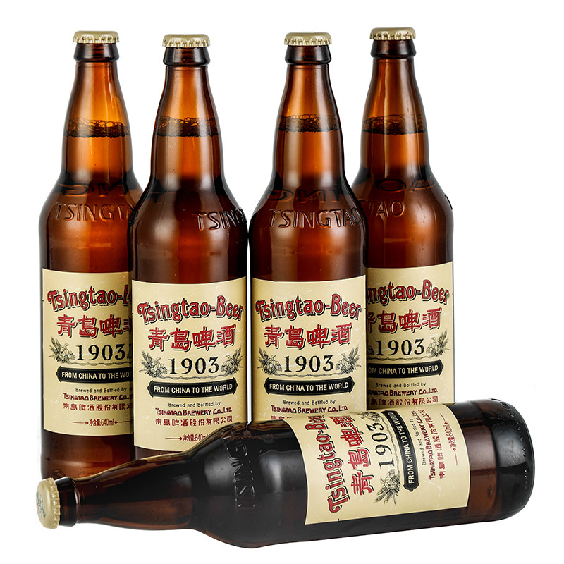 大瓶青岛啤酒复古640mlx12国潮经典包邮啤酒