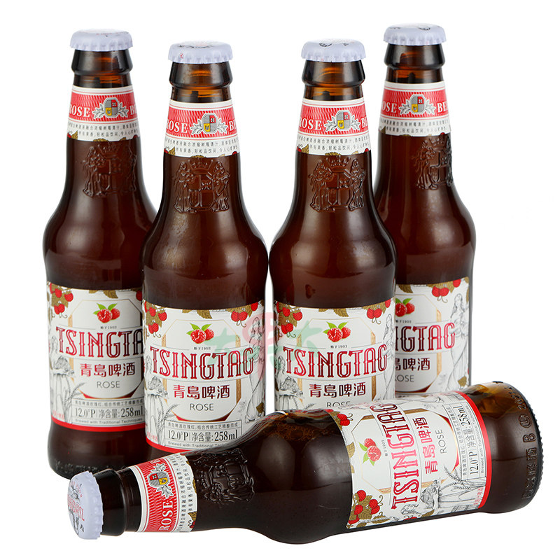 青岛啤酒玫瑰玫瑰红红白258ml24瓶啤酒