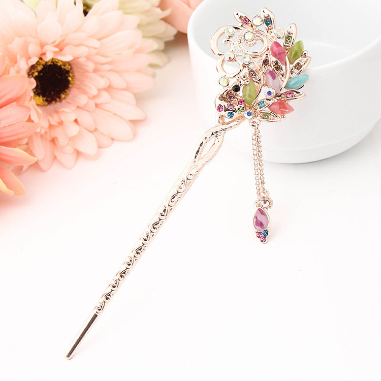 发簪韩国流行古典汉服配饰水晶流苏步摇舞台发饰
