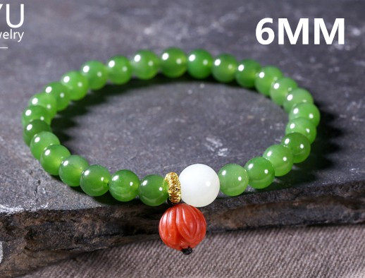 四叶幸运石8mm石碑护身符手链手链