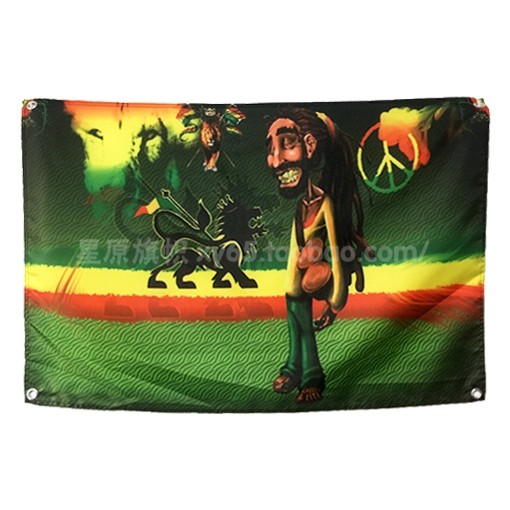 定制鲍勃玛丽bobmarley牙买加红黄绿雷鬼摇滚壁饰