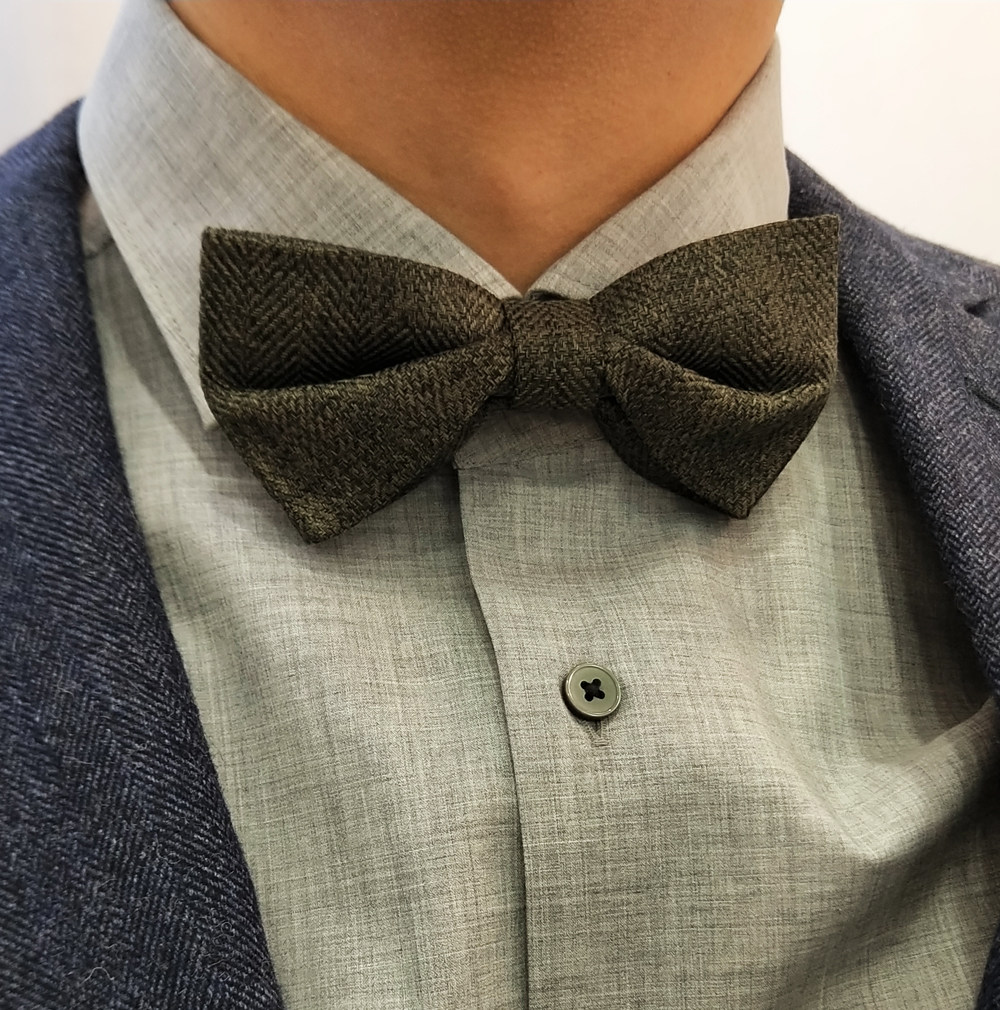 海德公园领结男士复古古着英伦vintage毛呢棉麻领结