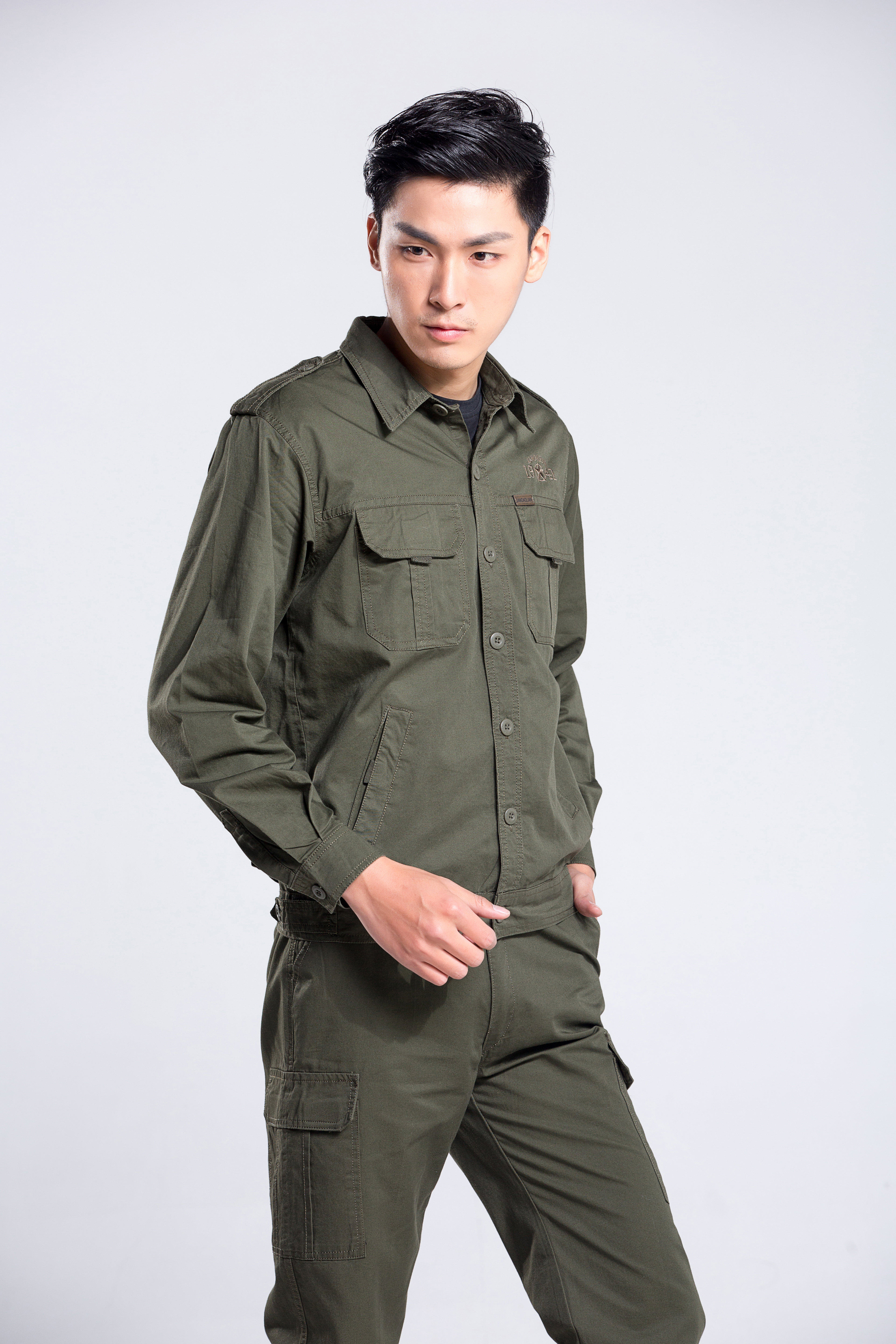 夏季薄款男士长袖工作服套装纯棉劳保服 焊工服套装男工装夏天薄