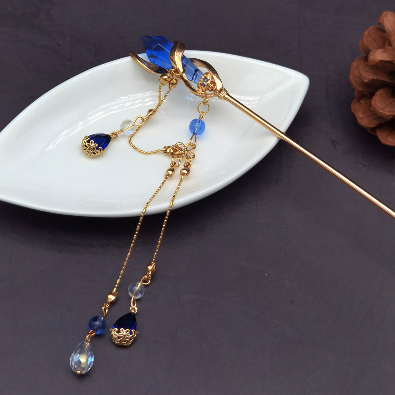 古风流苏法杖之华冰雪昭君王昭君汉服荣耀王者发饰