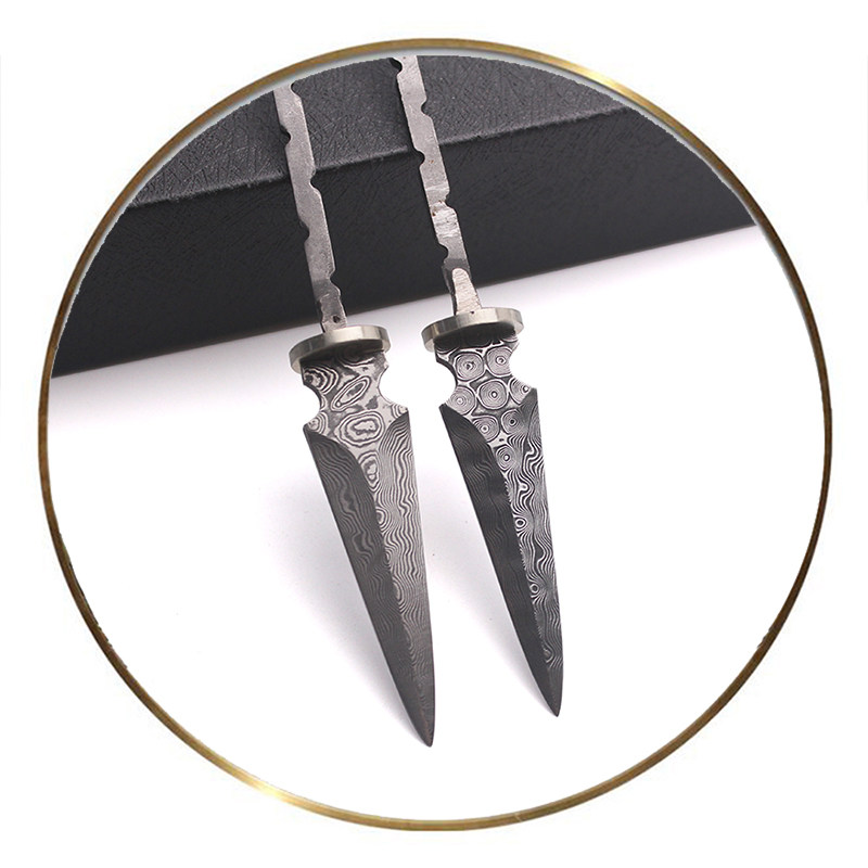 茶刀大马士革胚茶剑胚小直坯普洱茶茶剑diy茶道配件茶道