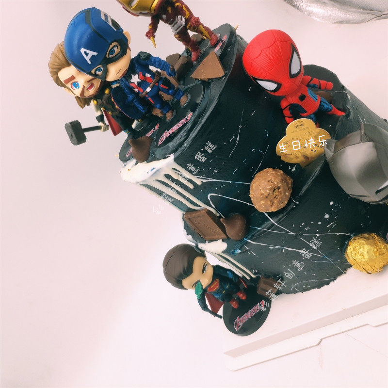 双层网红漫威复仇者联盟生日蛋糕老公男神动物奶油新鲜生日蛋糕