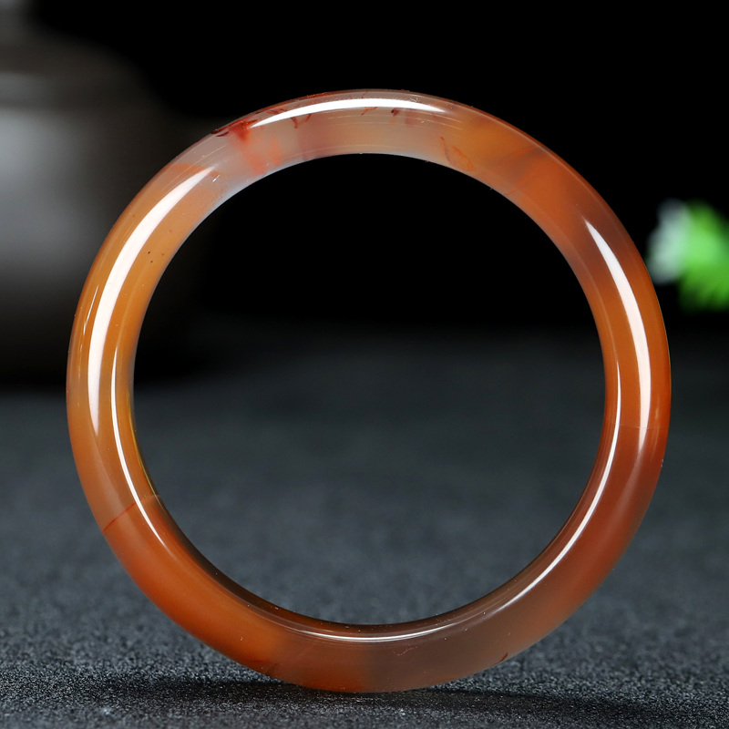 手镯南红正宗四川天然凉山玛瑙红玉女士款带手镯