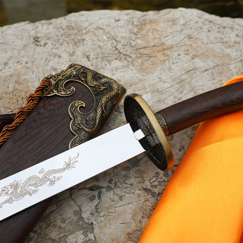 煌龙不锈钢太极半硬刀中华武术比赛表演软刀未开开刃太极剑