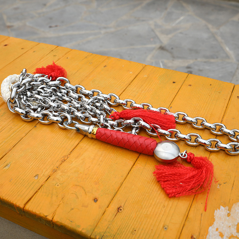 煌龙不锈钢响鞭麒麟花式甩鞭钢鞭健身鞭花鞭初九节鞭