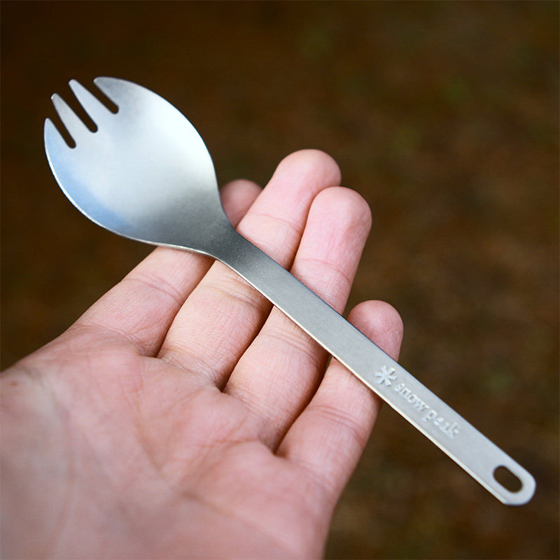 日本snowpeak雪峰叉子勺子筷子户外外露营地金属野餐餐具