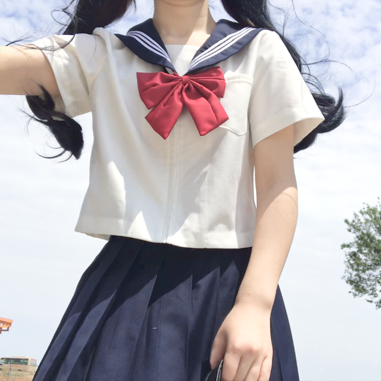 橘子酱jk制服白三本日系学院风套装海军风夏服正统基础款水手服