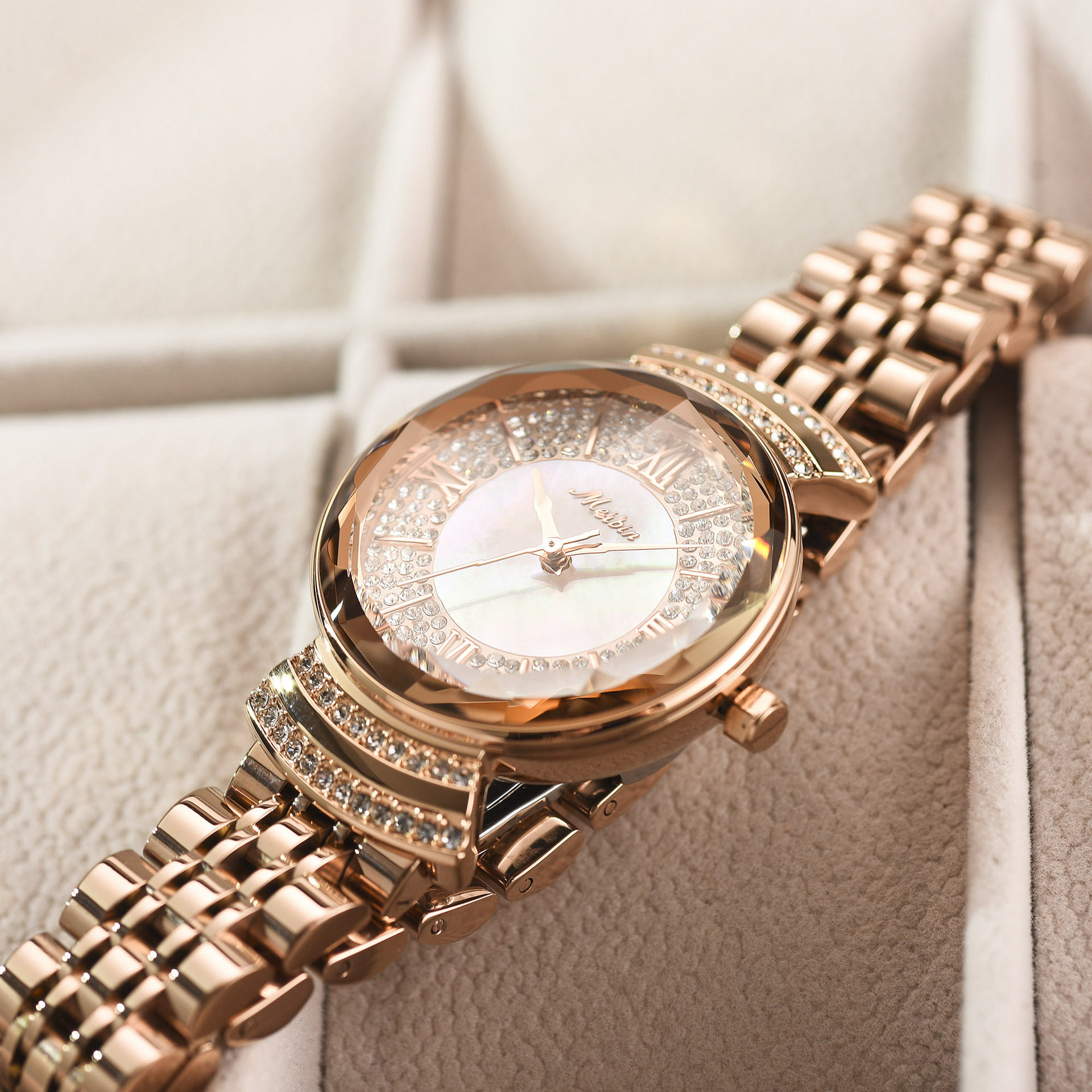 直播同款正品手表女美meibin钢带石英表ins小众国产腕表