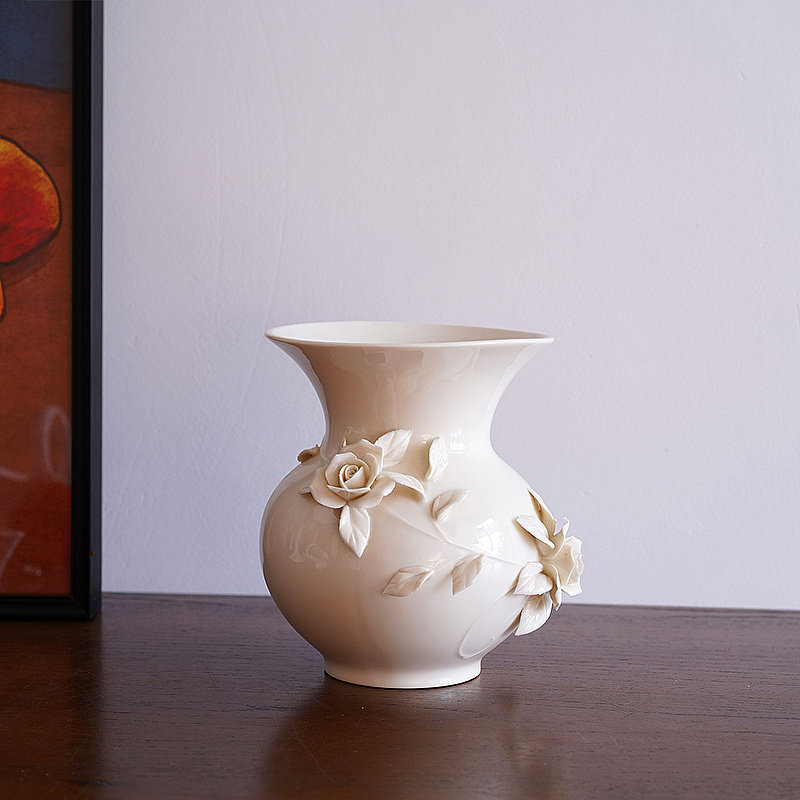 陶瓷漫花浪漫居家餐桌花瓶高档花朵超美造型花瓶
