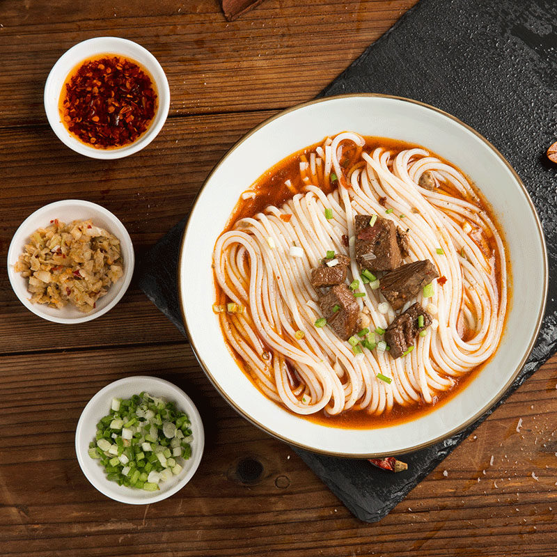 湖南特产金健小背篓常德牛肉米粉方便即食米线红烧牛肉带调料浇头