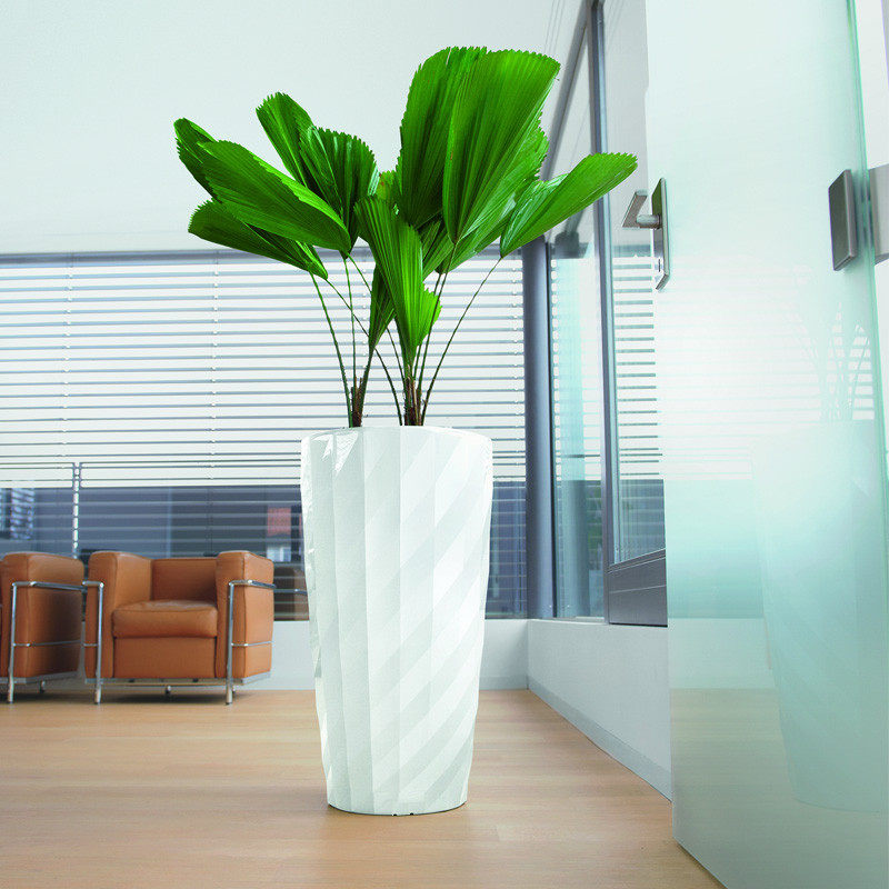 北欧欧风花盆简约烤漆陶瓷塑料圆形特大白色花盆