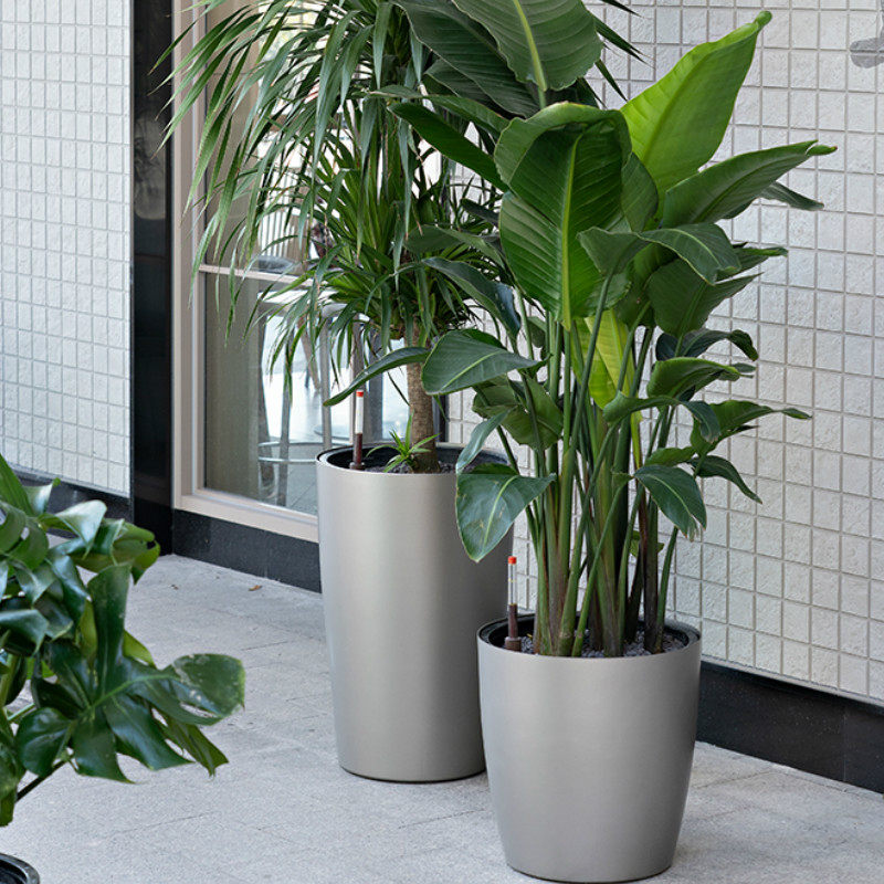 大型花盆落地特大号自动吸水懒人圆形高筒高家用花盆