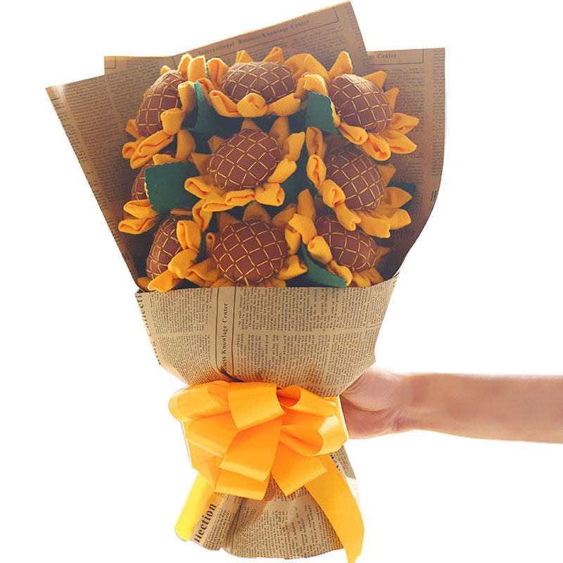 太阳花向日葵花束 手工制作手缝不织布diy材料包自制布艺网红同款