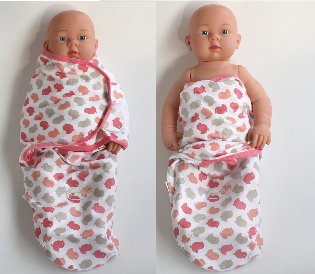 针织两件胎帽春秋纯棉新生儿婴儿包针织蜡烛襁褓睡袋