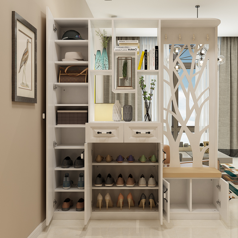 进门隔断柜可坐式入户一体靠墙鞋柜多功能设计支持定制入户送装