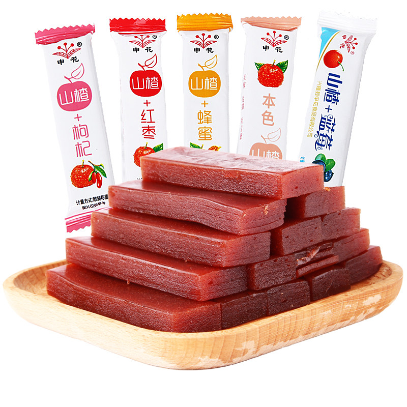 申花山楂条山楂糕小包装果丹皮散装果脯蜜饯儿童休闲零食小吃_双氙