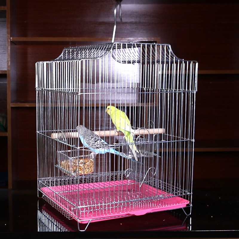 八哥玄凤虎皮鹦鹉绣眼鸟笼不锈钢专用珍珠鸟笼子家用大号小号小型