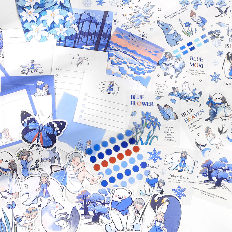 杂货拥抱地球可爱pvc贴纸便签本组合套装手帐贴纸