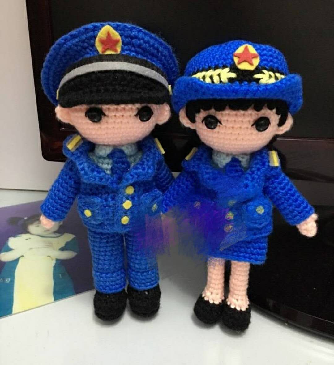 结婚钩针军装娃娃材料包零基础视频创意玩偶