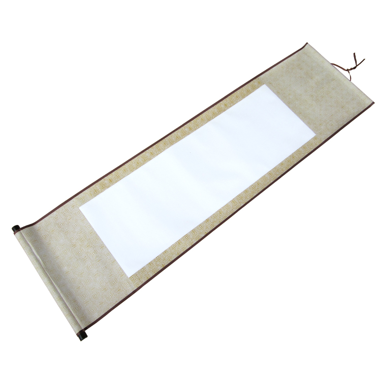 空白国画书法轴挂裱画宣纸横幅立轴二尺仿绫宣纸