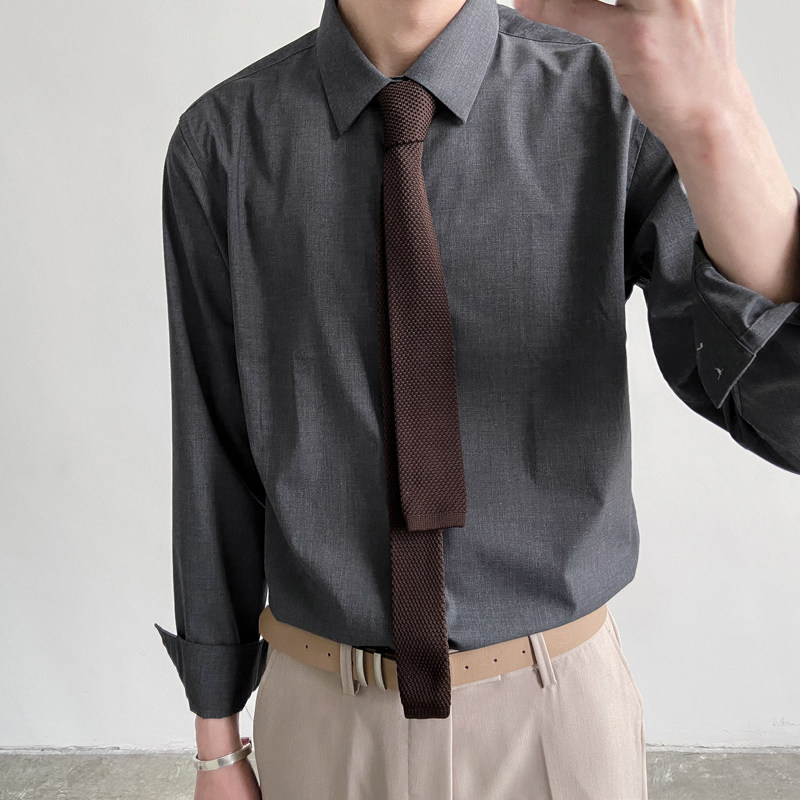 领带ins网红红韩纯色针织平头男士青少年潮流领带