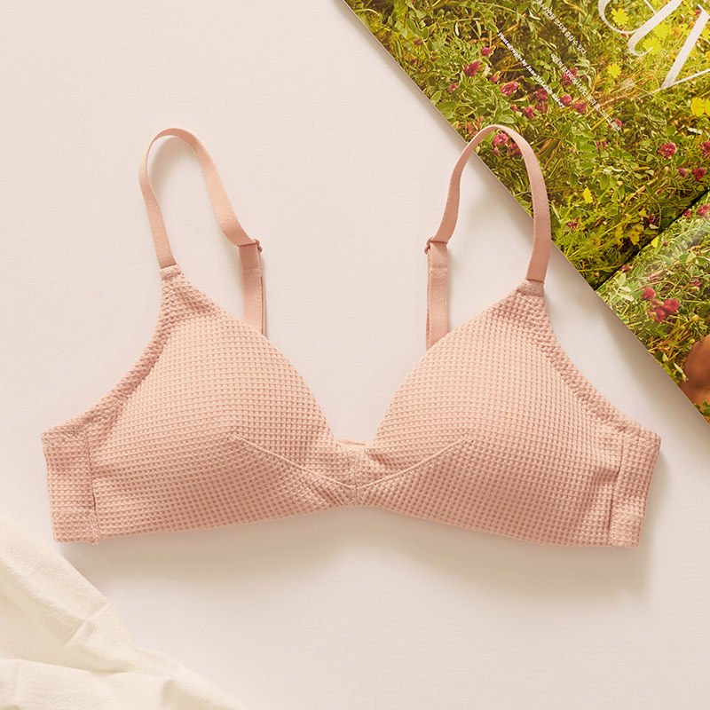 法式内衣纯棉文胸薄款大胸显小无痕钢圈小胸文胸