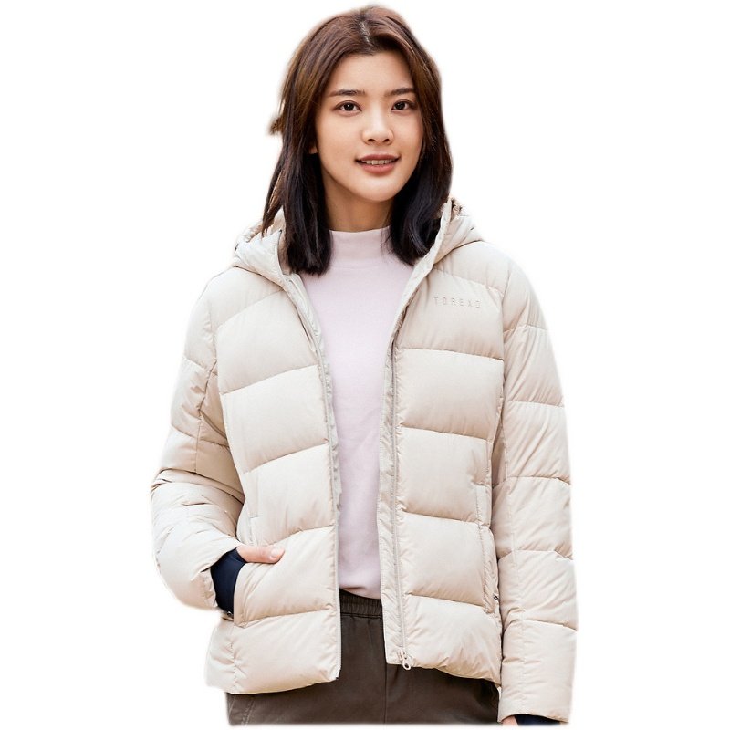 探路者羽绒服女秋冬户外新款冬季加厚保暖防风连帽短款羽绒外套